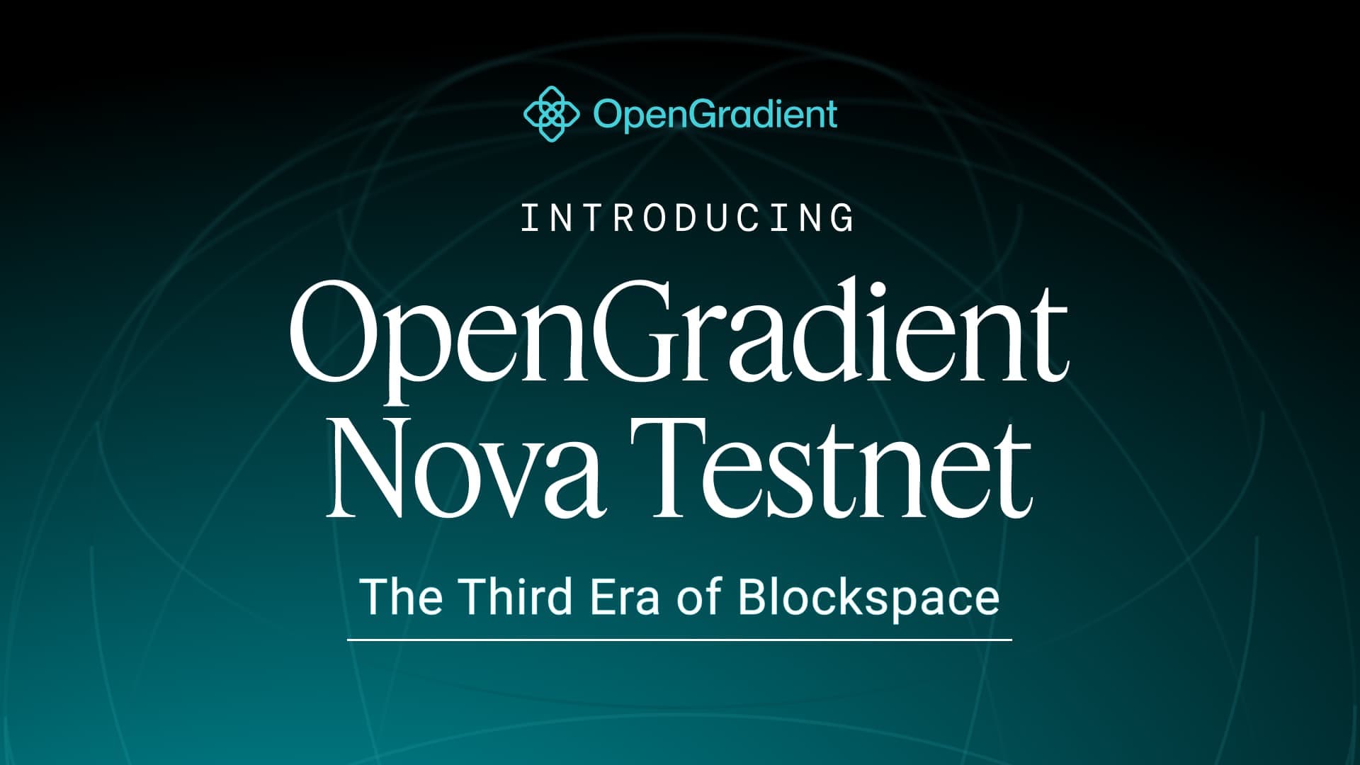 OpenGradient Nova Testnet launch graphic showing the third era of blockspace