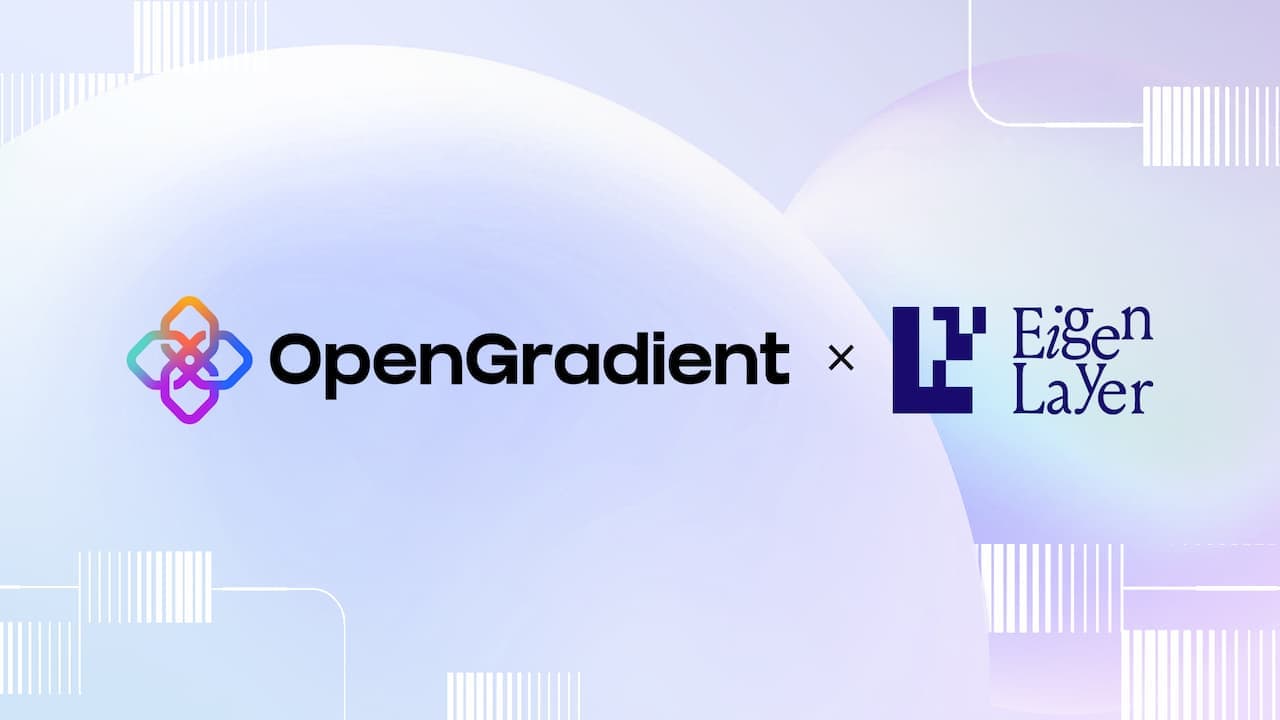 OpenGradient and EigenLayer partnership announcement banner